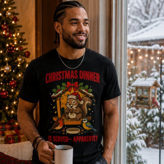 Kerst Dinner Eekhoorn Funny T-Shirt