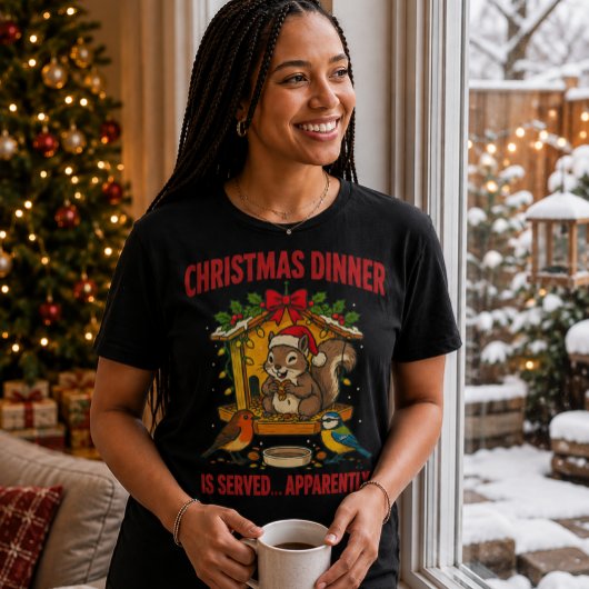 Kerst Dinner Eekhoorn Funny T-Shirt