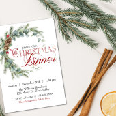 Kerst Dinner, Elegante Feestdag,  Feestdagenkaart