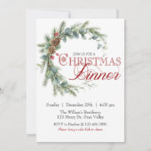 Kerst Dinner, Elegante Feestdag,  Feestdagenkaart (Voorkant)