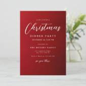 Kerst Dinner Feest Uitnodiging, Minimalistisch  Kaart (Staand voorkant)
