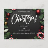 Kerst Dinner Party Briefkaart (Voorkant)