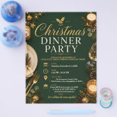 Kerst Dinner Party Flyer (Enkel)