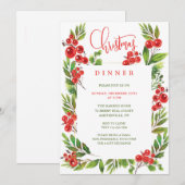 Kerst Dinner Party Kaart (Voorkant / Achterkant)