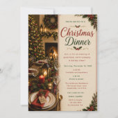 Kerst Dinner Party Kaart (Voorkant)