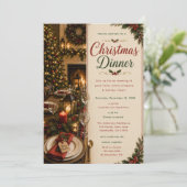 Kerst Dinner Party Kaart (Staand voorkant)