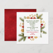 Kerst Dinner Party Pine Kaart (Voorkant / Achterkant)