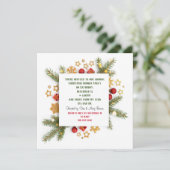 Kerst Dinner Party Pine Kaart (Staand voorkant)