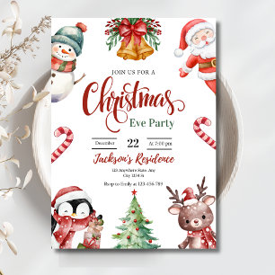 Kerst Dinner Party Uitnodiging, Kerstfeest Feestdagenkaart