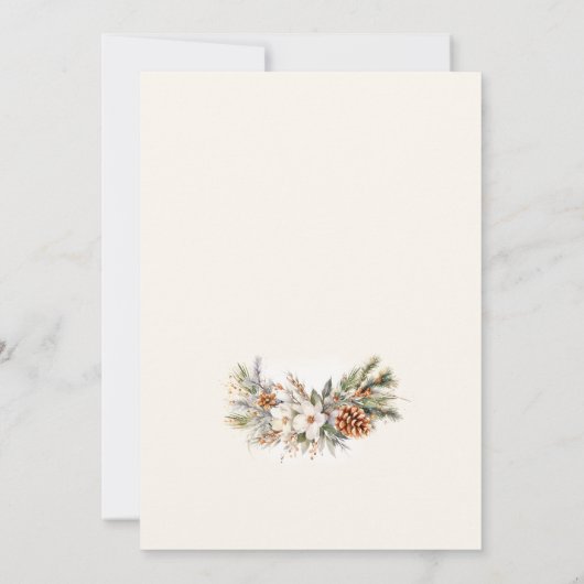 Kerst Dinner Party Wit en Crème Elegant Kaart (Achterkant)