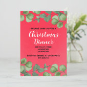 Kerst Dinner Uitnodiging, Bewerkbare Sjabloon Kaart (Staand voorkant)