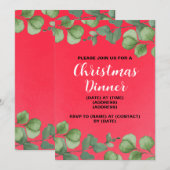 Kerst Dinner Uitnodiging, Bewerkbare Sjabloon Kaart (Voorkant / Achterkant)