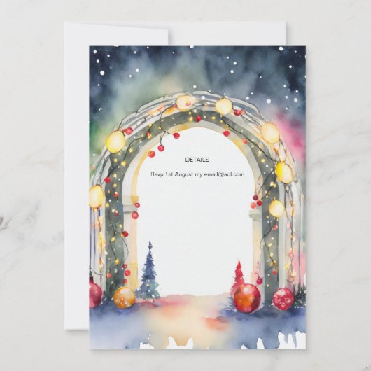 Kerst Dinner Uitnodiging Festive Feest (Achterkant)