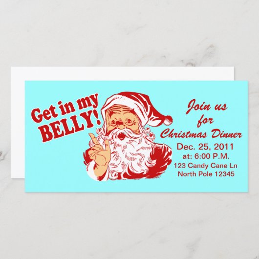 Kerst Dinner Uitnodigingen (Voorkant / Achterkant)