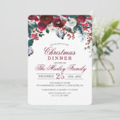 Kerst Dinner Vakantie Feest Uitnodiging (Staand voorkant)