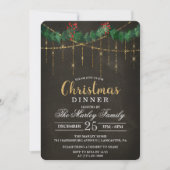 Kerst Dinner Vakantie Feest Uitnodiging (Voorkant)