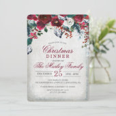 Kerst Dinner Vakantie Feest Uitnodiging (Staand voorkant)