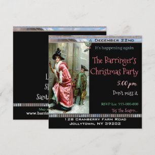Kerst Dinner Victoriaans Feest Kaart