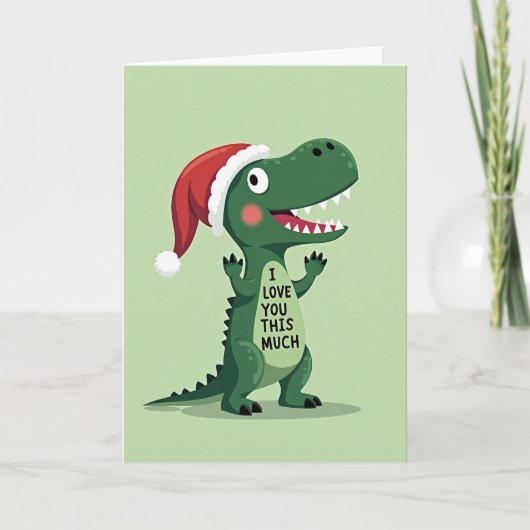 Kerst Dino Ik Hou Van Jou Kaart (Voorkant)