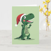 Kerst Dino Ik Hou Van Jou Kaart (Gele Bloem)