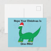 Kerst Dinosaur Dinomite Grappig Personaliseren Briefkaart (Voorkant / Achterkant)