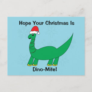 Kerst Dinosaur Dinomite Grappig Personaliseren Briefkaart