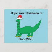 Kerst Dinosaur Dinomite Grappig Personaliseren Briefkaart (Voorkant)
