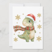 Kerst Dinosaur Kinderen Verjaardagsfeestje Kaart (Achterkant)