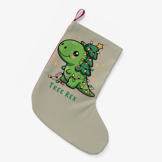 Kerst Dinosaur Light Party Funny Tree Rex Kleine Kerstsok (Voorkant (Hangend))