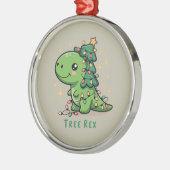 Kerst Dinosaur Light Party Funny Tree Rex Metalen Ornament (Links)