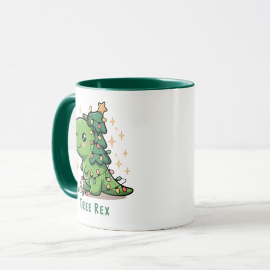 Kerst Dinosaur Light Party Funny Tree Rex Mok (Voorkant links)