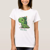 Kerst Dinosaur Light Party Funny Tree Rex T-shirt (Voorkant)
