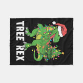 Kerst Dinosaur Tree Rex Xmas Trex Pyjama Mannen Fleece Deken (Voorkant (Horizontaal))