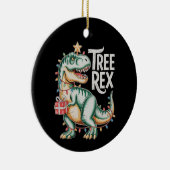 Kerst Dinosaurus Boom T Rex Xmas Verlichting Vakan Keramisch Ornament (Rechts)