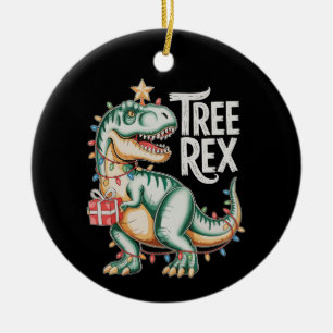 Kerst Dinosaurus Boom T Rex Xmas Verlichting Vakan Keramisch Ornament