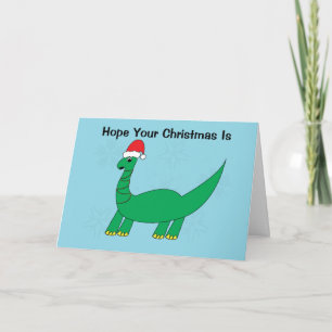 Kerst Dinosaurus Brontosaurus Grappig personaliser Kaart
