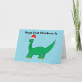 Kerst Dinosaurus Brontosaurus Grappig personaliser Kaart (Voorkant)