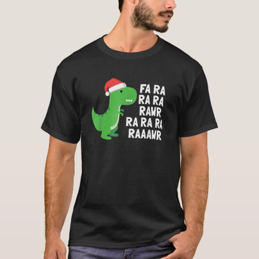 Kerst Dinosaurus Fa Ra Rawr T Rex Gift T-shirt (Voorkant)