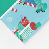 Kerst Dinosaurus Kinder Fun Holiday gepersonalisee Fleece Deken (Hoek)