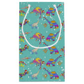 Kerst Dinosaurus Patroon Gepersonaliseerd Klein Cadeauzakje (Achterkant)