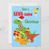 Kerst Dinosaurus Rawr-some Flat Kaart (Voorkant)