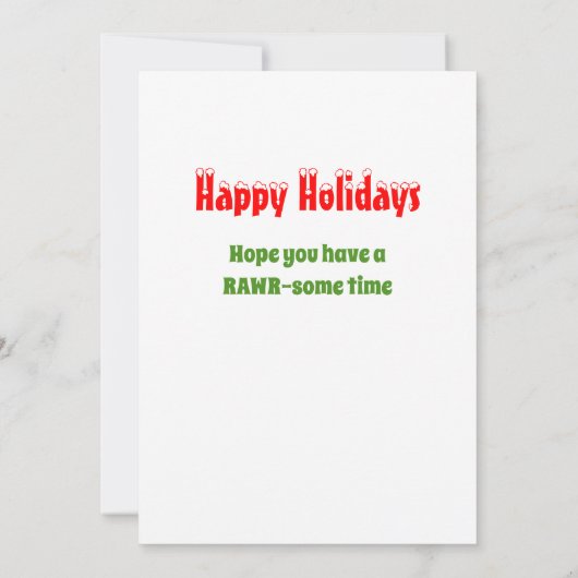 Kerst Dinosaurus Rawr-some Flat Kaart (Achterkant)