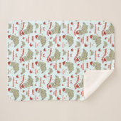 Kerst Dinosaurus Santasaurus Naam Blauw Baby Sherpa Deken (Voorkant (horizontaal))