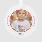 Kerst Dinosaurus Santasaurus Naam Foto Ornament (achterkant)