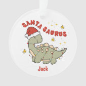 Kerst Dinosaurus Santasaurus Naam Schattige Ornament (voorkant)