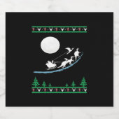 Kerst Dinosaurus Sleigh Ride Shirt Xmas T-Rex CH Sparkling Wijnetiket (Enkel label)