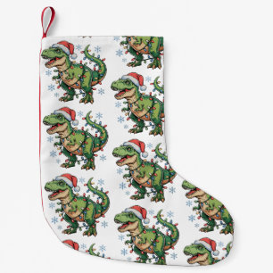 Kerst Dinosaurus T Rex Zalig Kerstfeest Verlichtin Kleine Kerstsok