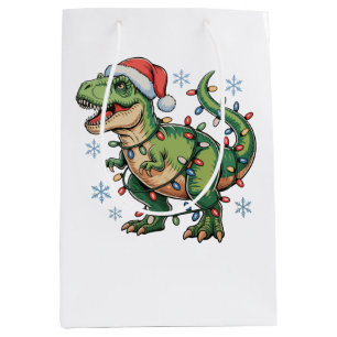 Kerst Dinosaurus T Rex Zalig Kerstmis Lichtjes Sin Medium Cadeauzakje