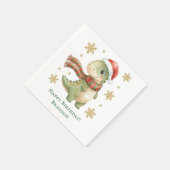 Kerst Dinosaurus Verjaardagsfeestje Servet (Hoek)