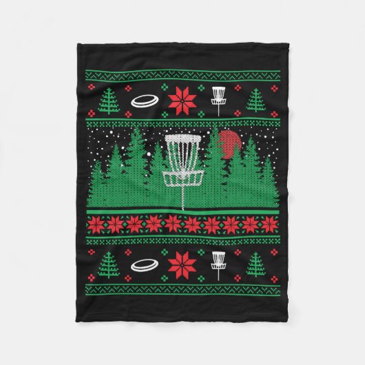 Kerst Disc Golf Frisbee Lelijke Kerstmis Xmas Fleece Deken (Voorkant)